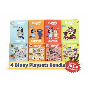 Bluey Wooden Playset Bundle 4 Pack Hospital Camping Movies Granny Mobile New